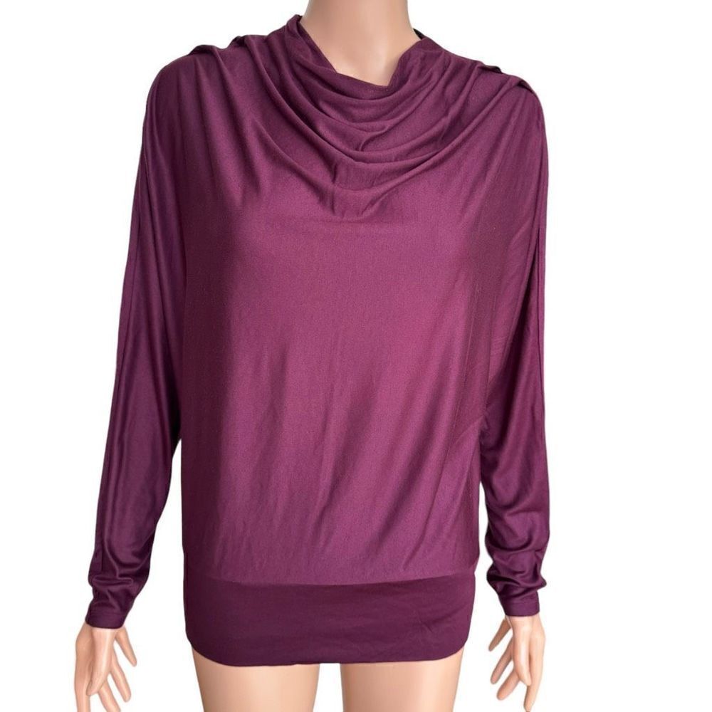 Ann Taylor Drape Neck Dolman Top blouse in plum color size M